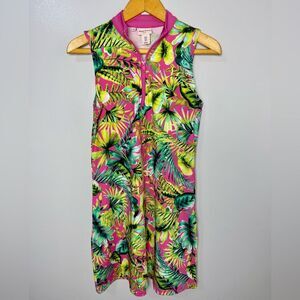 Tommy Bahama Pink and Yellow Tropical Golf Tennis Beach Dress | S